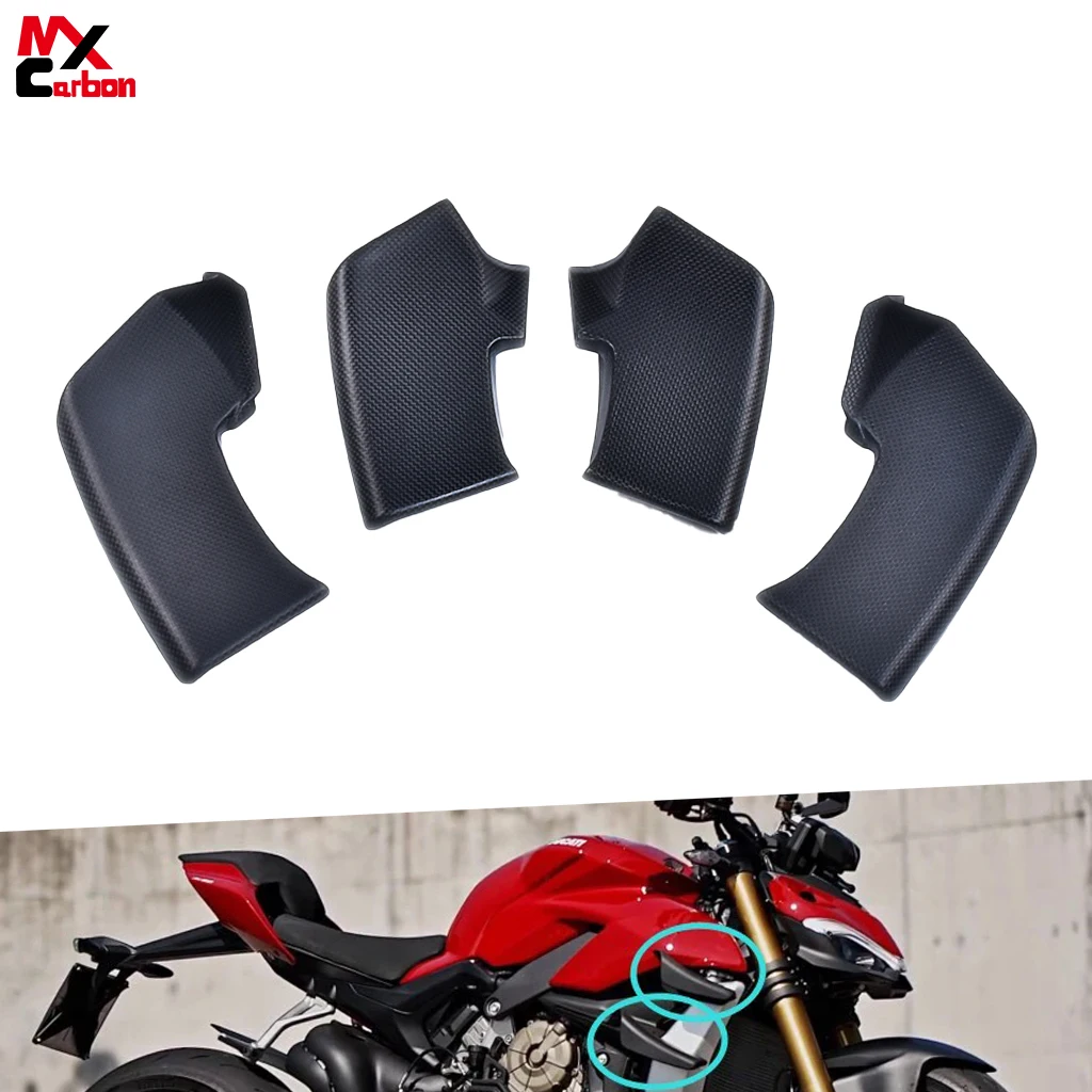 

Motorcycle Air Deflector Fairing Side Upper Lower Winglets Real Carbon Fiber For DUCATI Streetfighter V2 V4 V4S 2019-2023