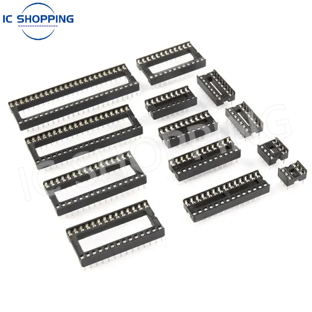 Integrated Circuit Sockets IC Sockets Connector DIP6 DIP8 DIP14 DIP16 DIP18 DIP20 DIP28 DIP40 Pins 12PCS~80PCS