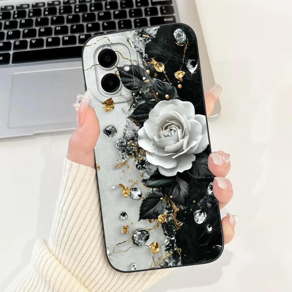 Beautiful Floral Phone Case - Soft Silicone Shockproof Cover with Bumpers
