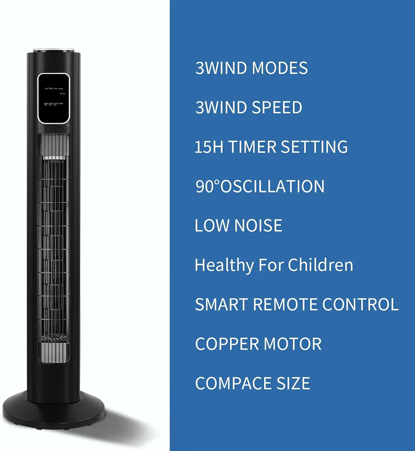 

Oscillating Fan Quiet Cooling Remote Control Powerful Standing 3 Speeds Wind Modes Bladeless Floor Fans Portable Bladeless Fan f