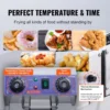 Commercial Electric Deep Fryer, 24L 3000W w/Dual Removable Basket, Stainless Steel Electric Countertop Fryer w/Time Control and 4