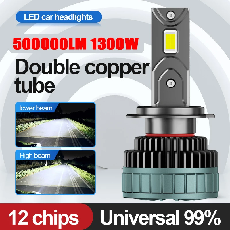 

ZTZPIE 6000K HB3 HB4 9005 9006 H1 H7 H4 H11 9012 лампа светодиодные лампы Canbus CSP 3570 мощная Автомобильная фара светильник 1300W 500000LM K5C