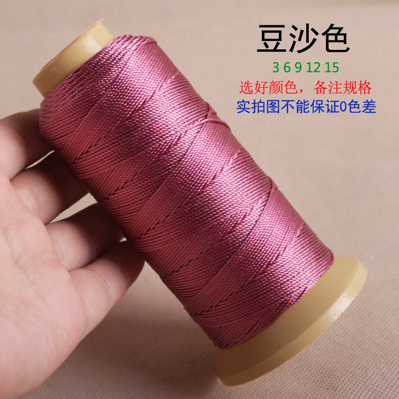 Round Waxed Thread Polyester Cord Coated Strings Rope 0.2-1.0mm Braided Bracelet DIY Accessories Leather Craft Sewing Freeship