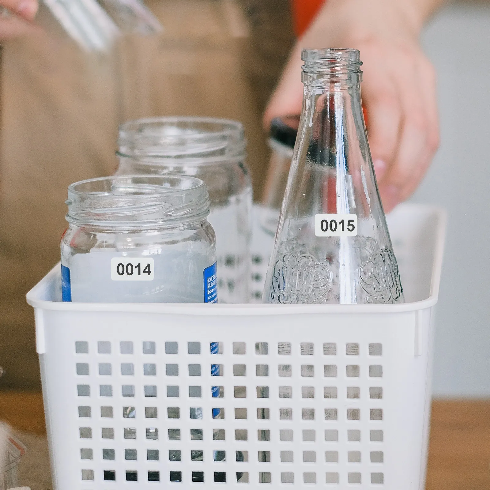 1롤 자체 접착식 번호 스티커, 가정, 주방, 사무실, 교실, 보관, 정리, 재고용 직사각형 PVC 라벨