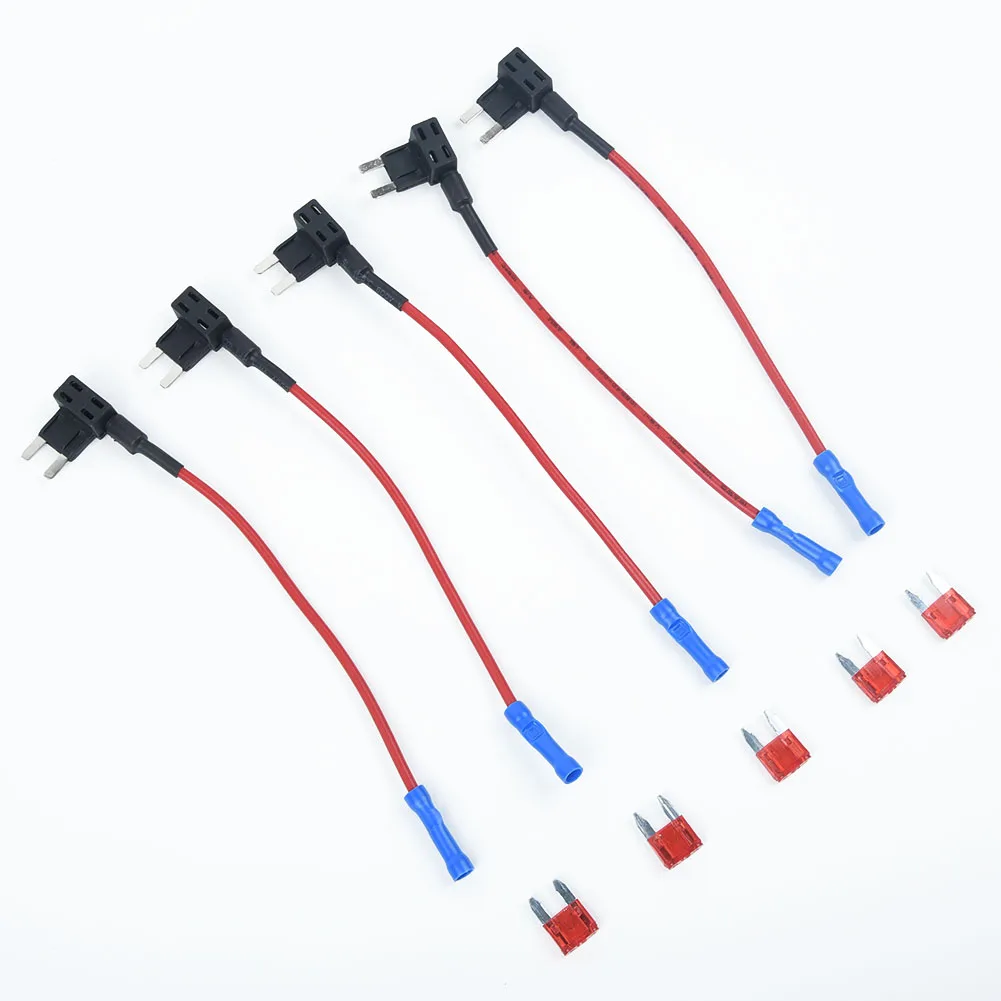12V Add A Circuit Mini Blade Fuse Holder Standard ATM APM Piggy Back Fuses Tap Car Fuse Box Fusible Alarm Accessories 5Pcs/Set fuse holder fuse box holder fuse box