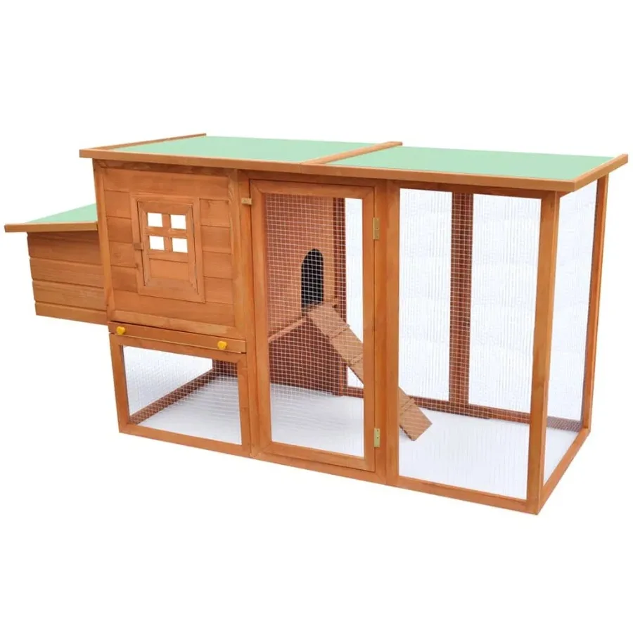 Wooden Outdoor Chicken Hen House with Egg Compartment