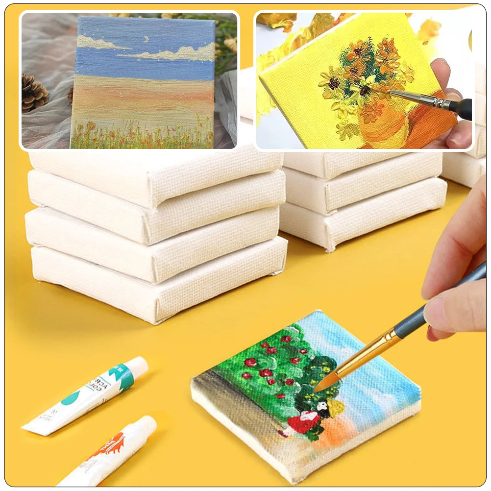 2 Sets Mini Oil Painting Board Canvas Easel Multi Function Painting Canvas Decorative Easel Mini
