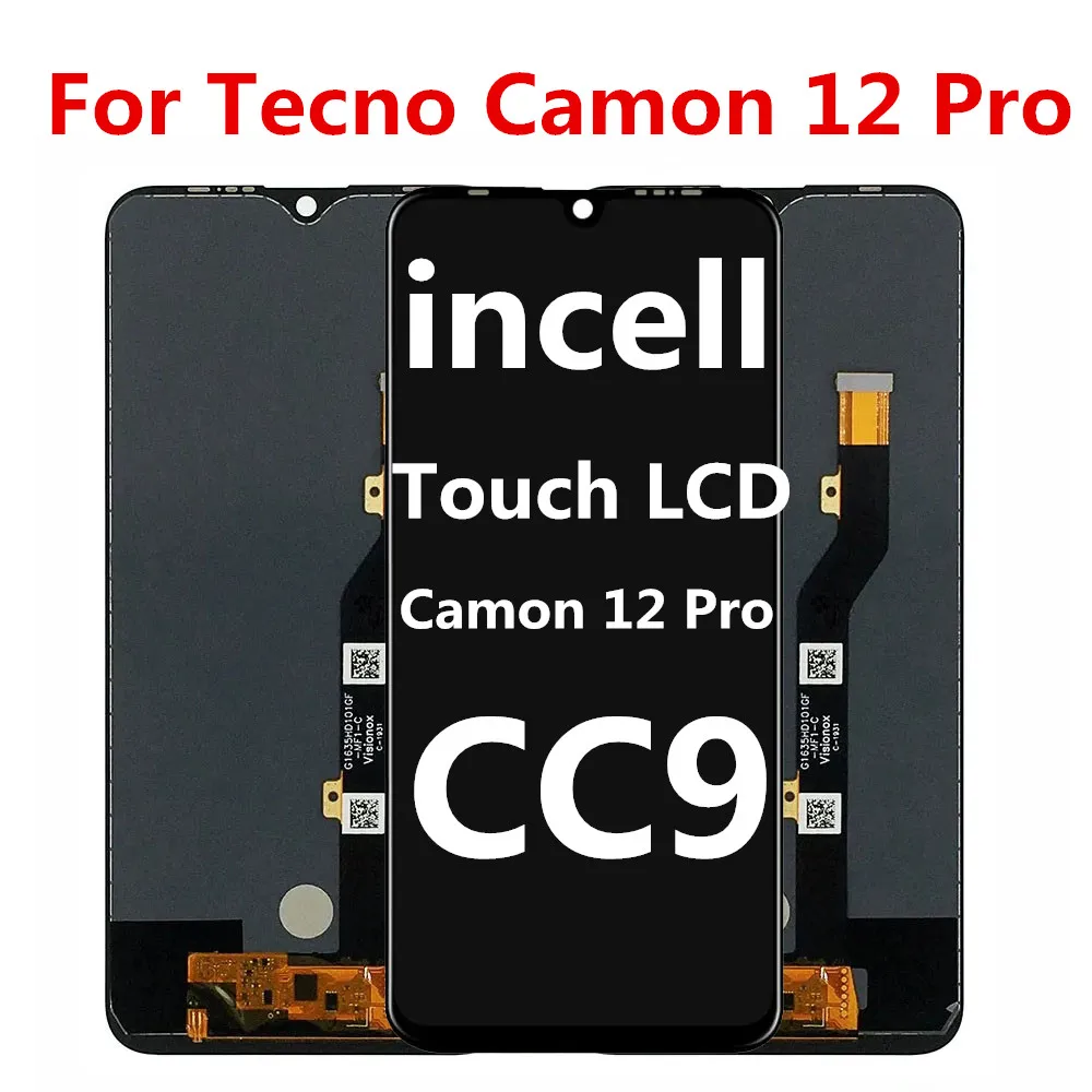 

ЖК-дисплей incell для Tecno Camon 12 Pro, 6,35 дюйма, блестящий дисплей для Tecno Camon 12 Pro, сменный ЖК-дисплей