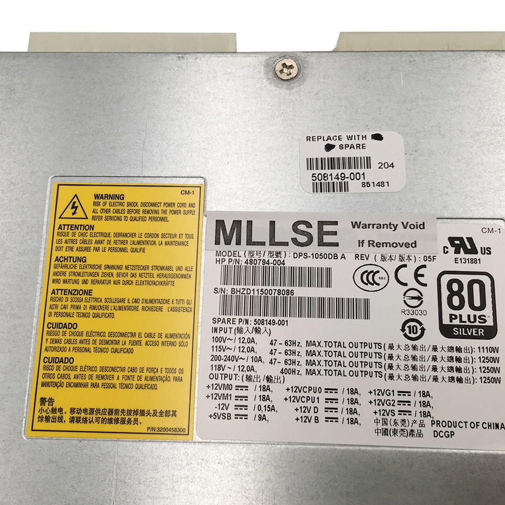 Z800 For HP Power Supply 1250W DPS-1050DB A 480794-002 480794-003 508149-001 7 Z800 For HP Power Supply 1250W DPS-1050DB A 480794-002 480794-003 508149-001 - Image 5
