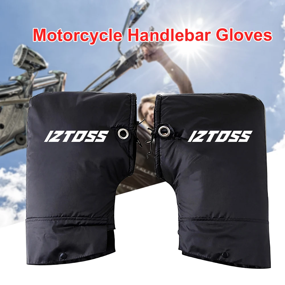 Motorcycle Scooter Warm Handlebar Grip Cover Thick Thermal Cover Gloves Motorbike Grip Thermal Muff for Motorbike Cycling Riding