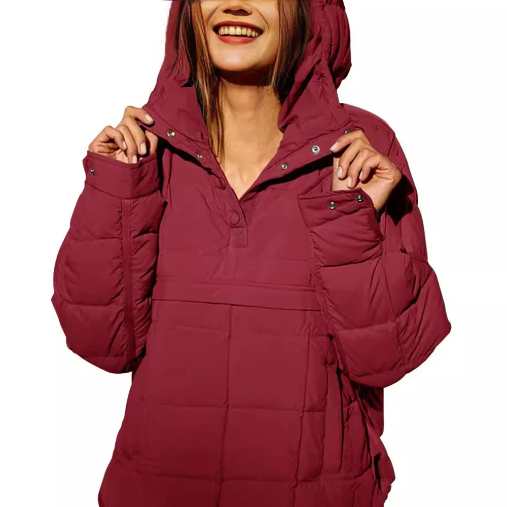 Cotton Long Sleeve Hooded Parkas Women Winter Jacket