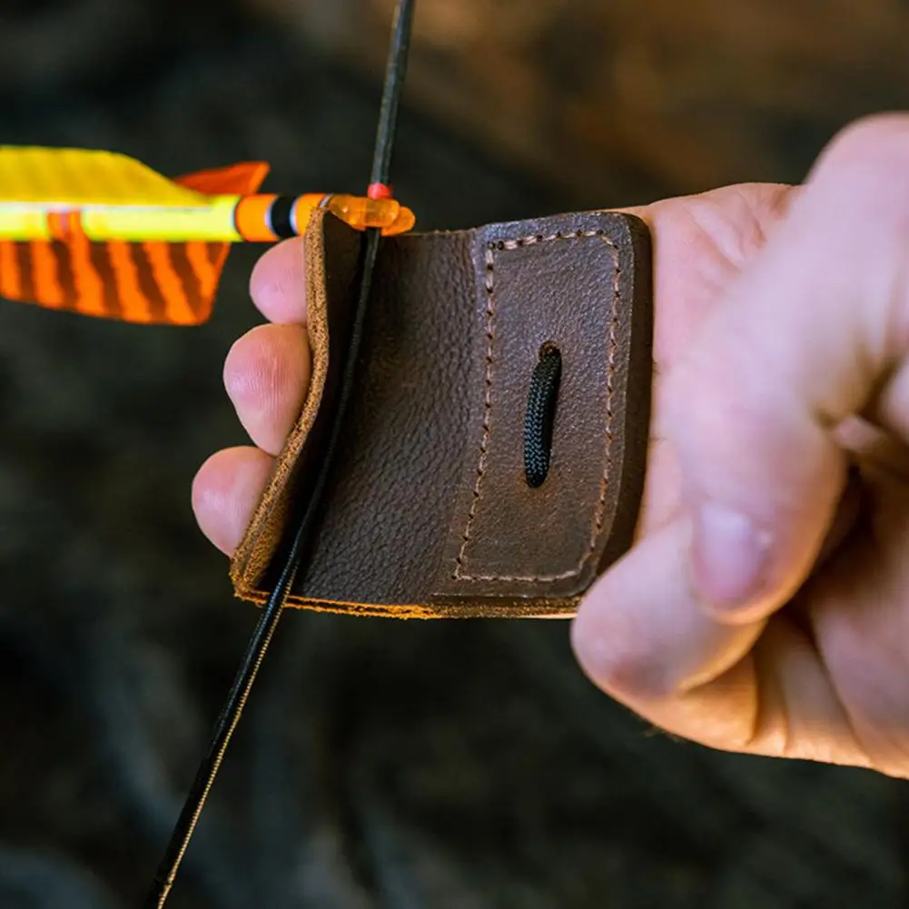 Linguetta Protezione Dita Per Arco - Pelle Di Mucca - Per Arcieri Destrimani - Caccia E Tiro Con Arco - Foto 8