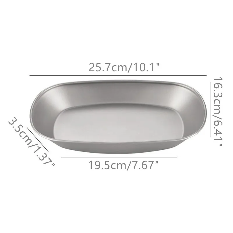 Titanium Plate Dishes Outdoor Camping Fish Pan Snack Fruit Food Salad Dinner Travel Portable Cutlery Lightweight Tableware