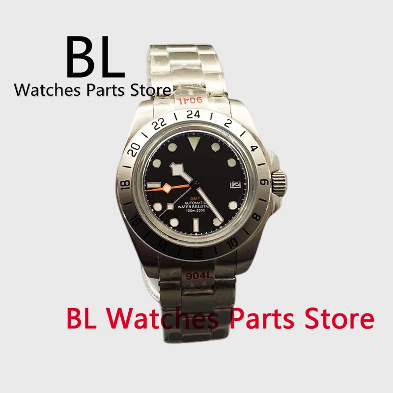 

Мужские часы BL 40 мм NH34 GMT механические наручные часы 24 часа градиент фиксированный Безель купольное стекло светящиеся водонепроницаемые часы