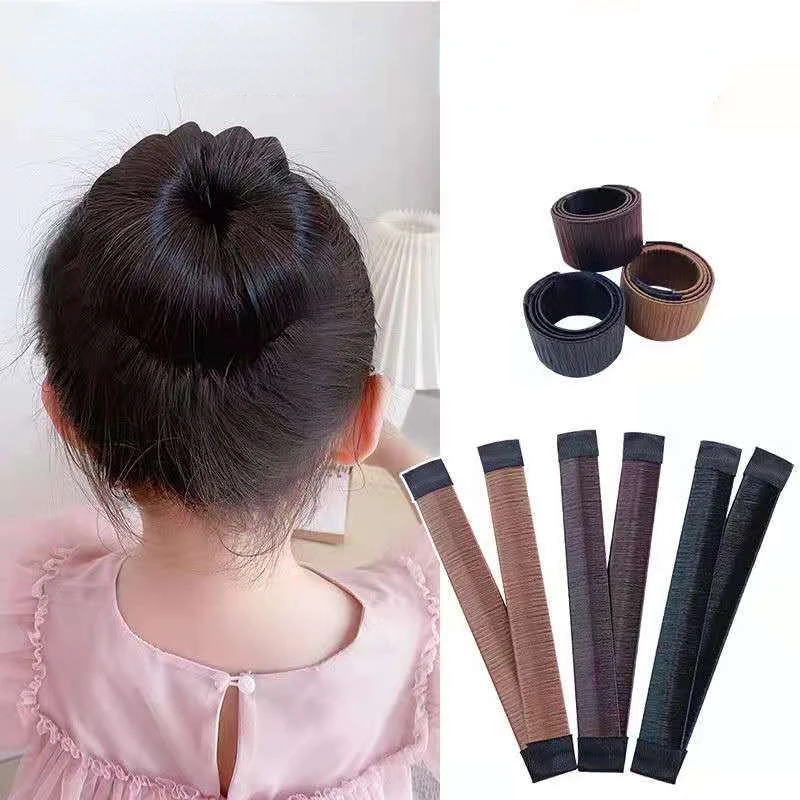 Children Ball Head Hair Curler DIY Tool Bun Maker Bauble Head Snap Ring Tie Hair Lazy Hair Artifact Hair Accessories hair curler headband donut bun maker women s bow rabbit ear magic hairstyle ring accessories twisted lazy hairpin styling tool