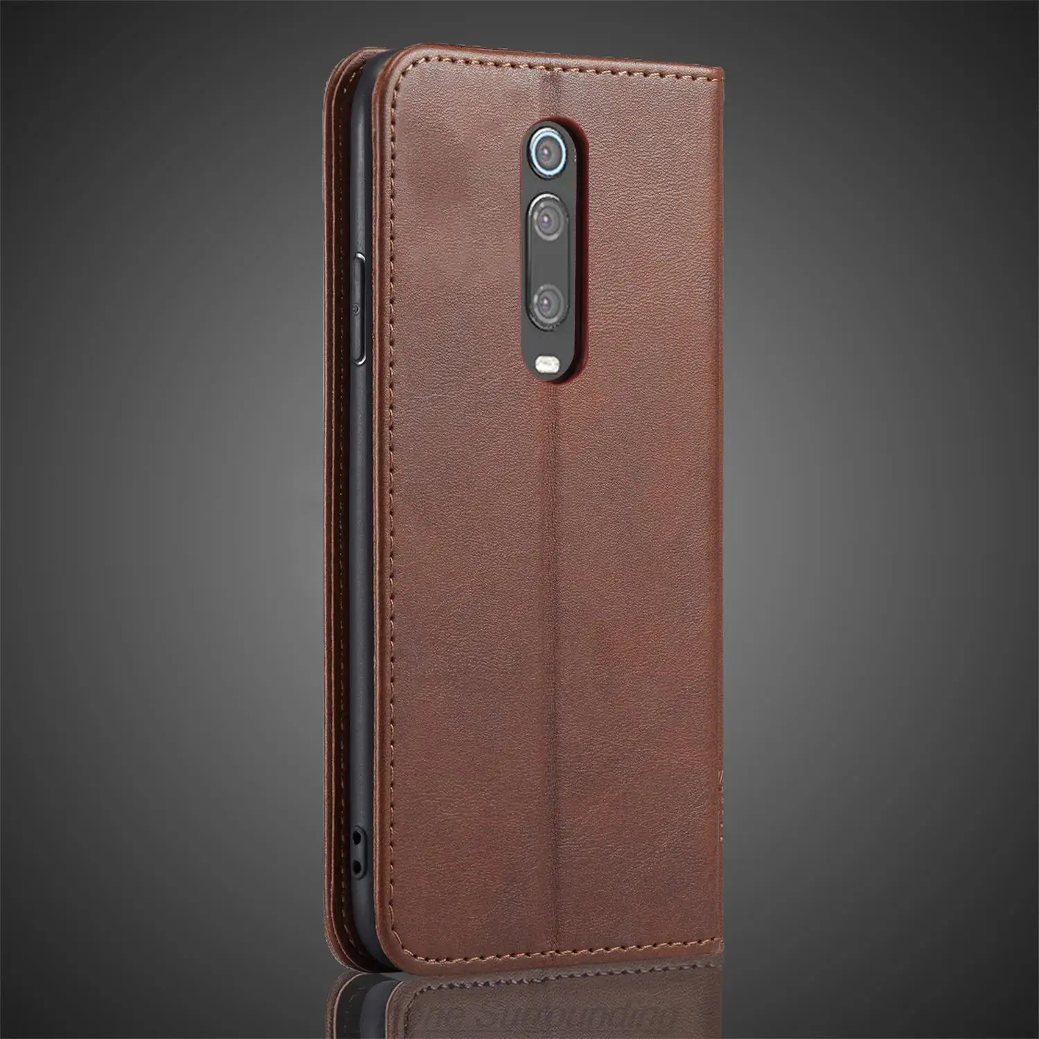 REALIKE Custodia A Portafoglio Con Flip In Pelle Per Xiaomi Mi 9T / Mi 9T Pro - Supporto Integrato E Blocco RFID Grigio - 3