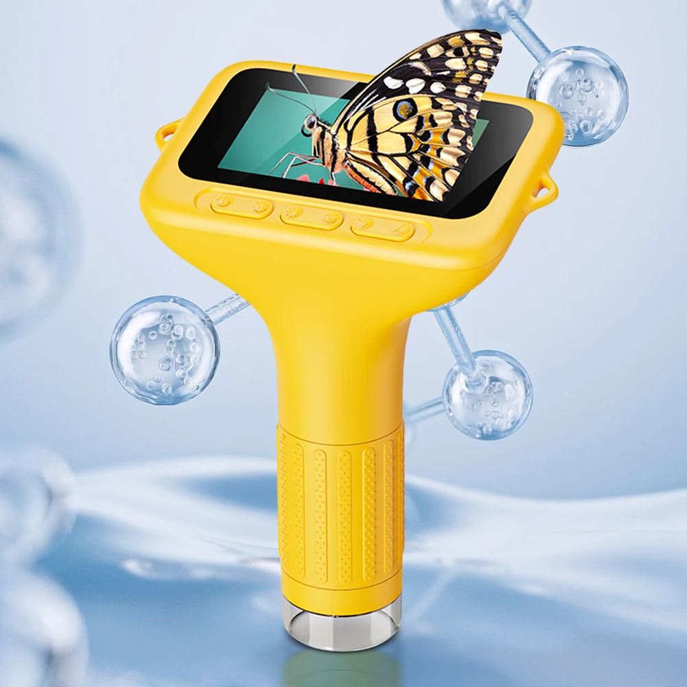 어린이용 현미경 3인치 화면 디지털 현미경 휴대용 현미경 카메라 3세 4세 5세 6세 7세 8세 9세 10세 남아 여아 선물