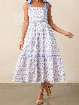 Women s Elegant V-Neck Maxi Dress with Ruffle Sleeves and Belted Waist - Perfect for Summer Parties and Events 4