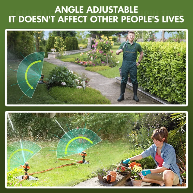 Automatic Garden Watering Lawn Sprinklers 360° Rotation Irrigation Watering System with Nozzle Grass Plant for Farm Outdoor Yard 2