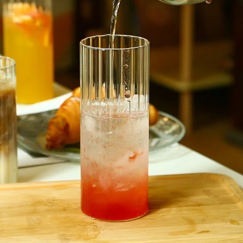 Japanese Style Straight Colin Glass Cocktail Glass Highball Long Island Iced Tea Long Drinking Glasses Coffee Cups