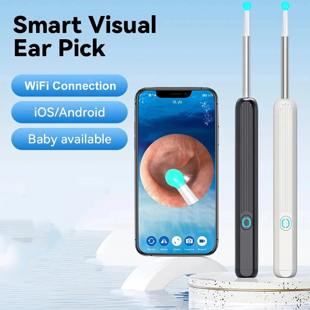 Wireless Smart Visual Ear Cleaner 1080P Ear Stick Otoscopio Strumento Di Rimozione Della Cera Earpick Camera Endoscopio Per Ios Android New Cam
