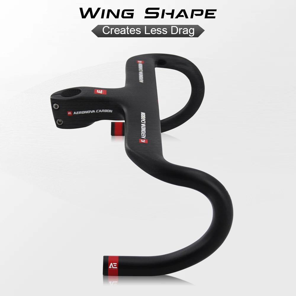 Bicycle Speed Integrated Handlebar 28.6mm Full Inner Routing Flat Design 400/420/440mm Carbon Drop Handle Bar bicycle handlebar
