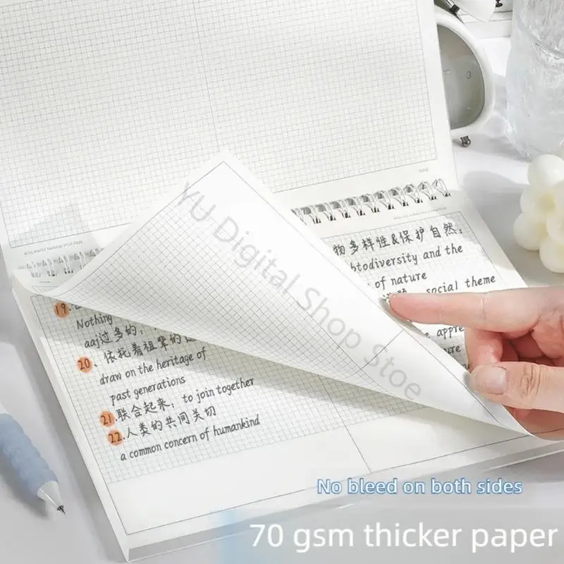 Blocco note 96BA sezionato B5 con rilegatura ribaltabile con 120 pagine per mappe mentali, prendere appunti, - immagine 4