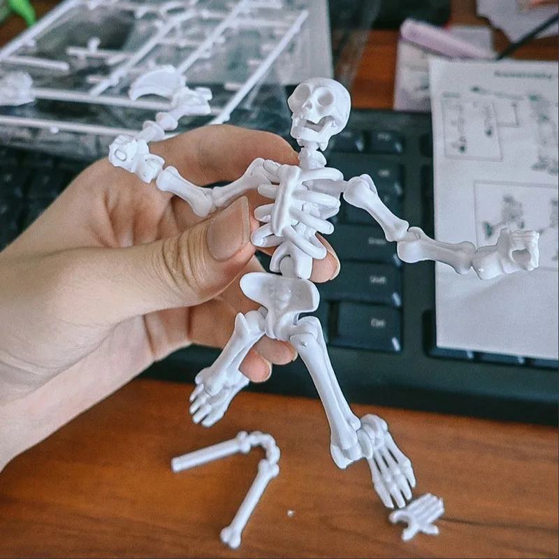 Articulated 3D DIY Skeleton Decor and Prank Toy Action Figure