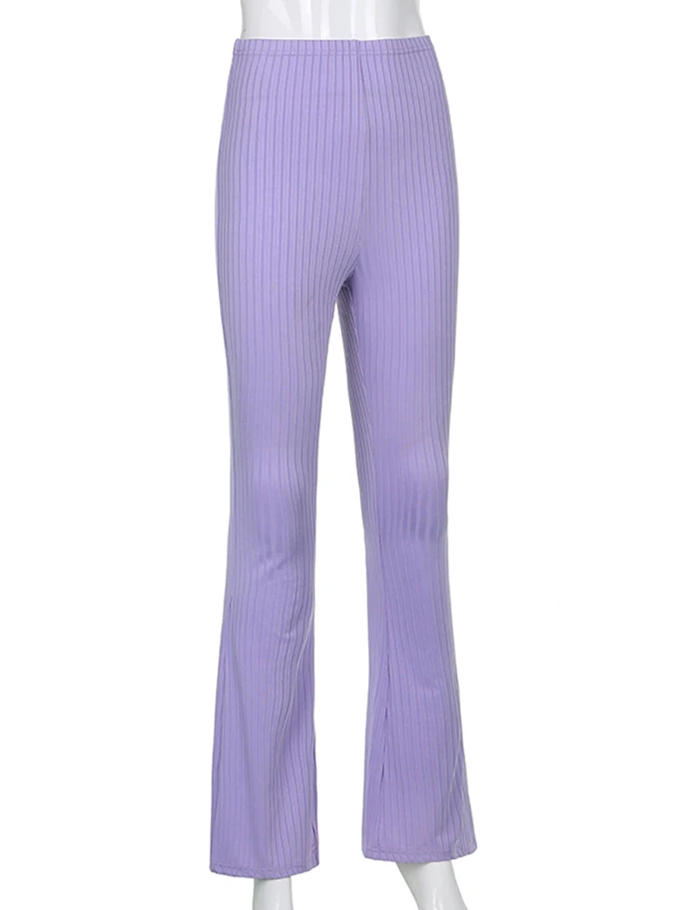 Joggers Women Knitted Flare Pants Slim 