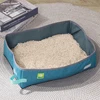 Folding Cat Litter Box Portable Waterproof Oxford Cloth Cat Litter Box Cat Toilet Cleaning Basin Supplies Pet Toilet 4