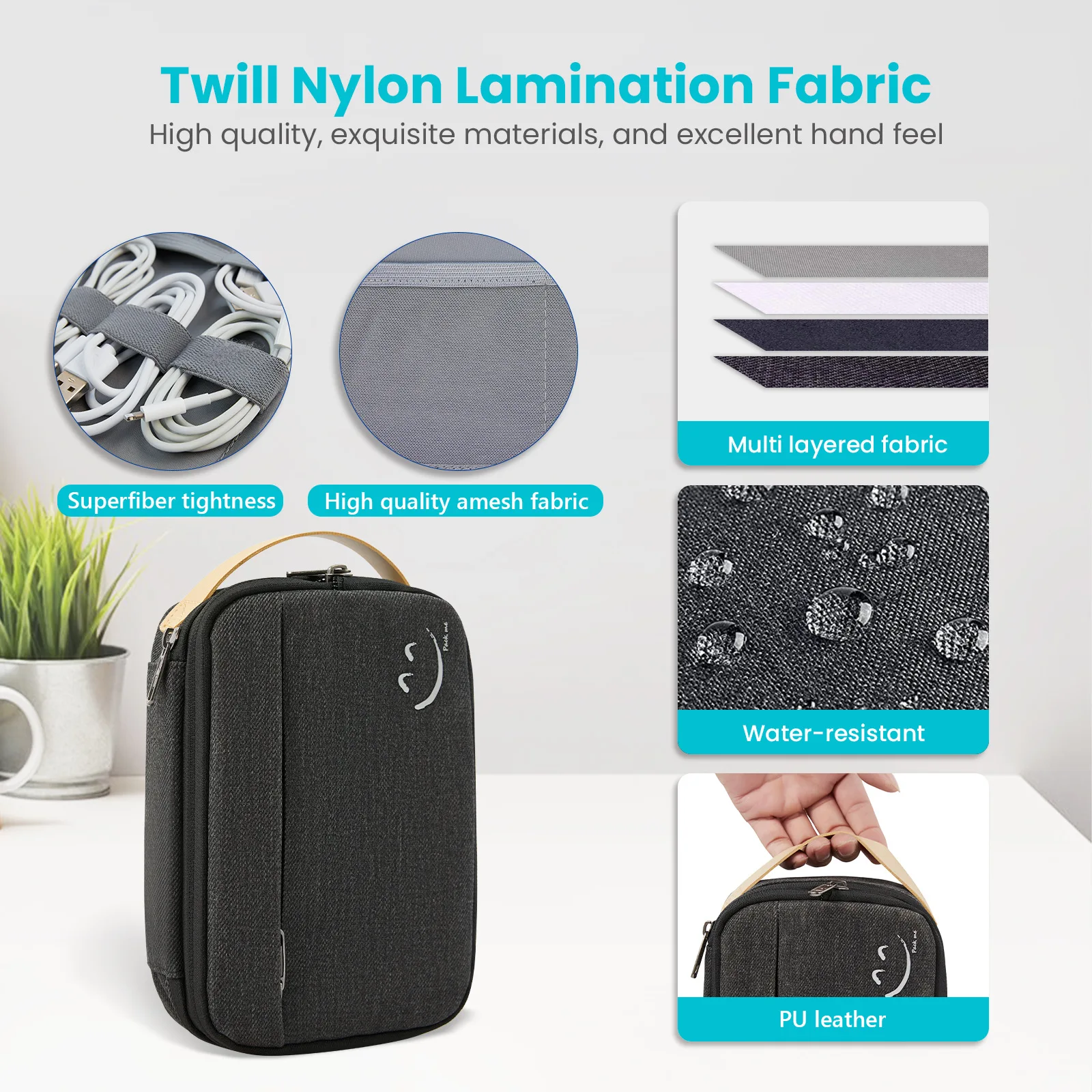 Multi Layer Digital Storage Bags for Earphone Charger Data Cables USB Electronic Accessories Storage Pouch Travel Organizer Box