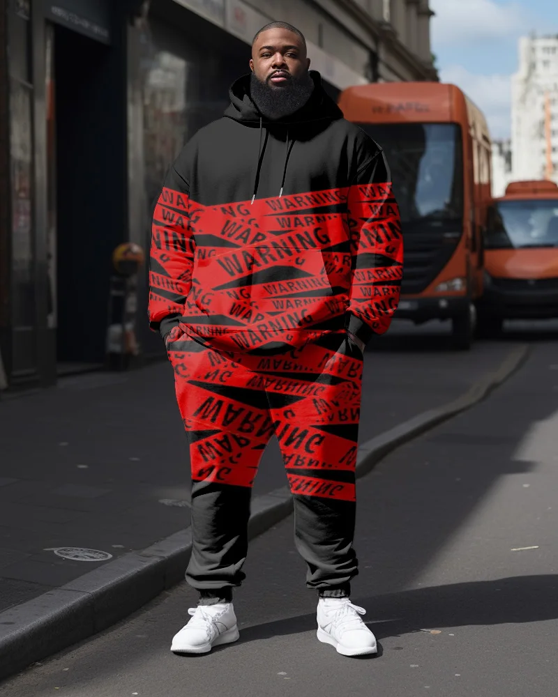 Biggmans Two Piece Sets Hoodie for Men's Casual Clothing 1909 Color Matching Sweatershir Long Sleeves Big Plus Size Suit L-9XL