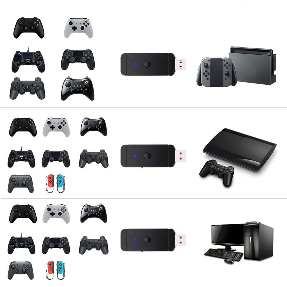 무선 유선 컨트롤러 게임패드 컨버터 어댑터, 닌텐도 스위치 PS3 PC용, 경량 게임 플레이 요소