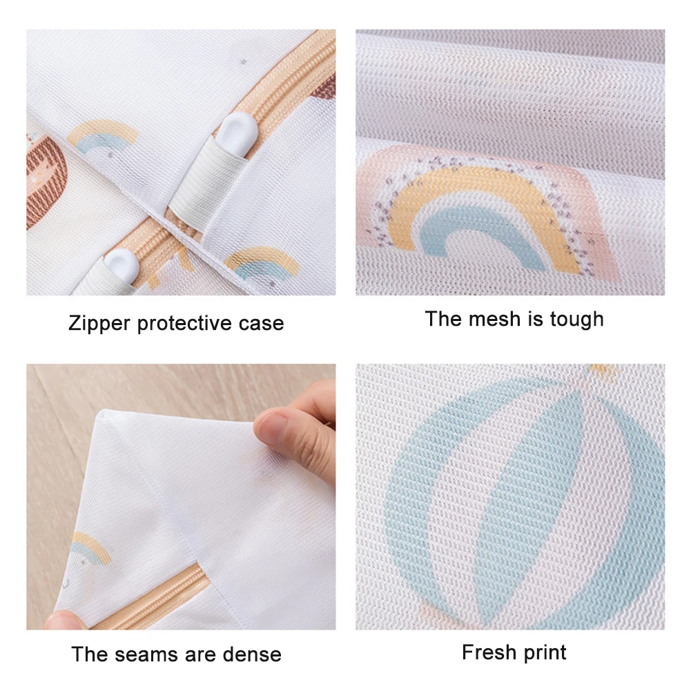 3pcs/set Laundry Bag Fine Mesh Blouse Baby Clothes Washing Machine Wash Pouch White Anti Staining for Underwear Bra Socks Shirt 3