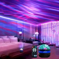 USB Galaxy Projector Aurora RGB 5V Night Lights Auto Rotating Sound Activated DMX Remote Control Home Theater Room Decorations