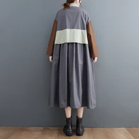 Faionable Oversized Autumn Windbreaker Dr Casual Long Sve Button up A-Line Skirt Korean Sle  Collar Outerwear - Image 5