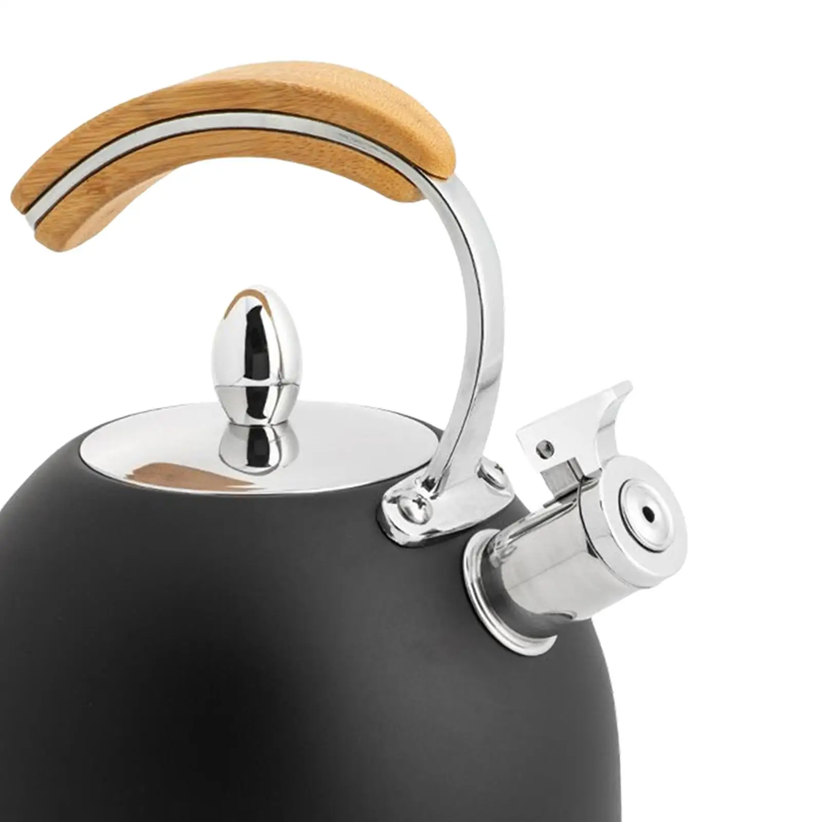 Stove Top Whistling Kettle, Stainless Steel Teapot Grain Handle, for