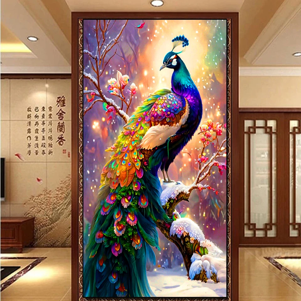 Colour Peacock Scenery Diamond Painting New 2023 DIY 5d Crystal Diamond ...
