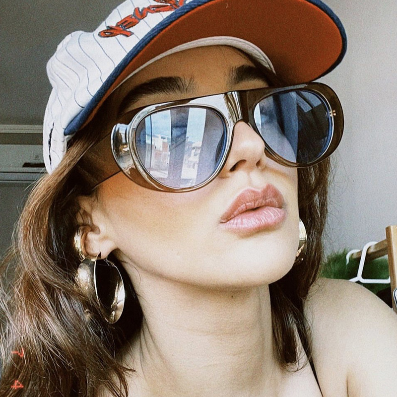 2pcs New Fashion Large Frame Retro Sunglasses Male UV Resistant Female Minimalist Style Sun Glasses Popular Punk Shades Eyeglass