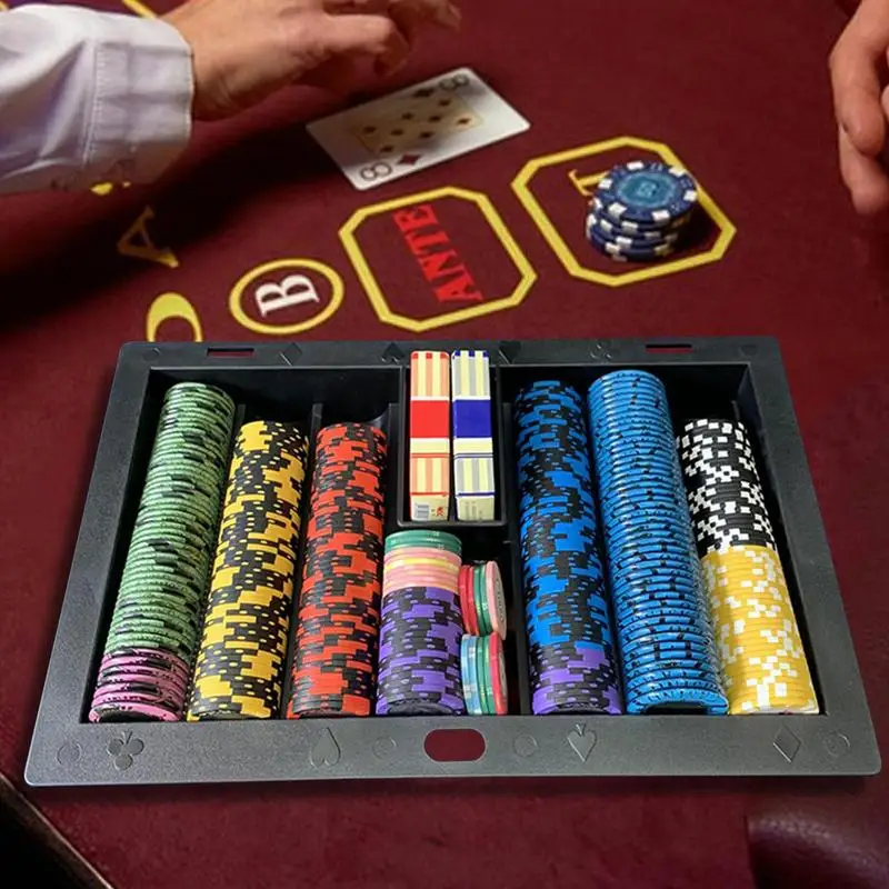 Poker Chips Chip Tray Poker Chip Holder Casino Poker Table Holder Dealer Table Chips Storage Tray for 39/40/43/45mm Chips