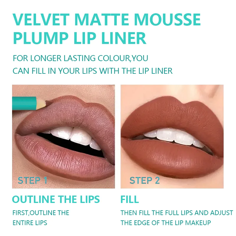 6 pcs Lip Liner Pencil Set Matte Nude Contour Lipliner Pencil Lipstick Waterproof Long Lasting Lipstick Pen Lip Tint Cosmetics 5