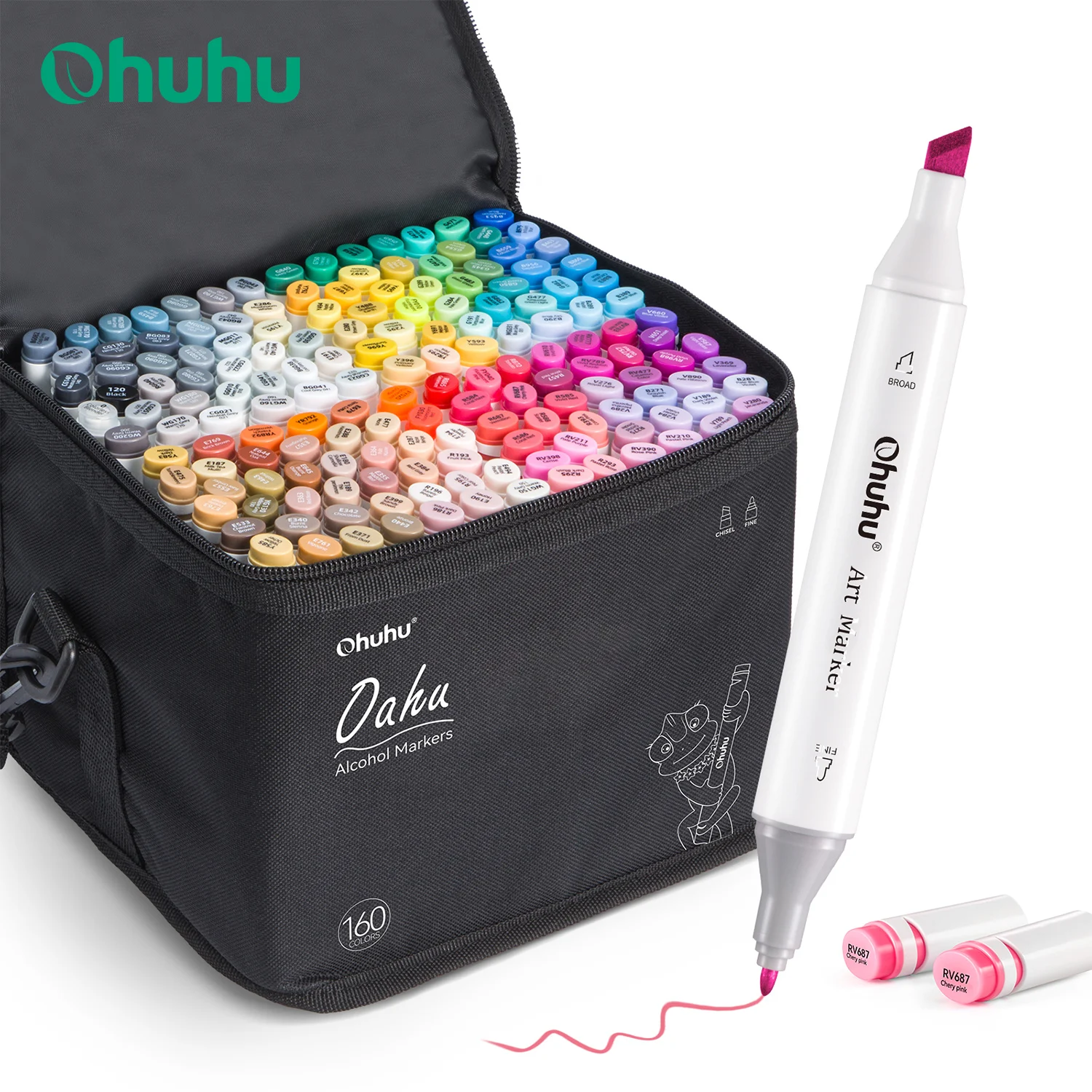Ohuhu Oahu 160 Colors Marker Pen Set Alcohol Art Markers Dual Tips Felt Pen Sketching Drawing Graffiti Manga School Art Supplies permanent marker pen,white marker pens,marker pens,color marker pens,permanent marker,permanent markers,pen marker,paint marker pen,markers pen,marker pen