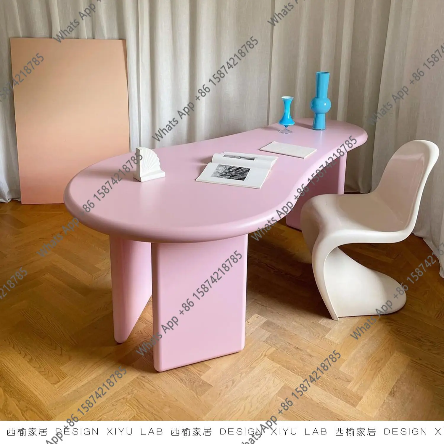 K table de travail style moderne nordique simple bureau de forme spéciale petite table à manger style crème table de travail style moderne