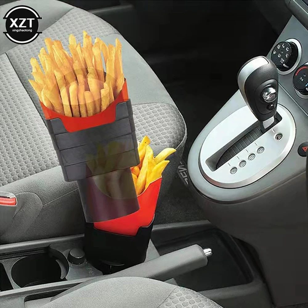  Ksvaye Frites Porte Gobelet Voiture avec 2 Support Sauce Voiture,  Support de Frites de Sauce de Voiture, Porte Sauce Voiture Clip Dip pour  Ketchup,sans Bpa,Convient à Tout Type Et Taille