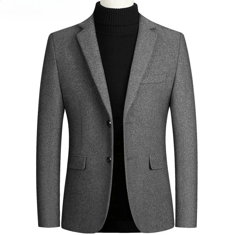 

High Quality Men's Wool Suit Coat Wool Blends Casual Blazers Men Suit Top Male Solid Business Casual Mens Coats and Jackets