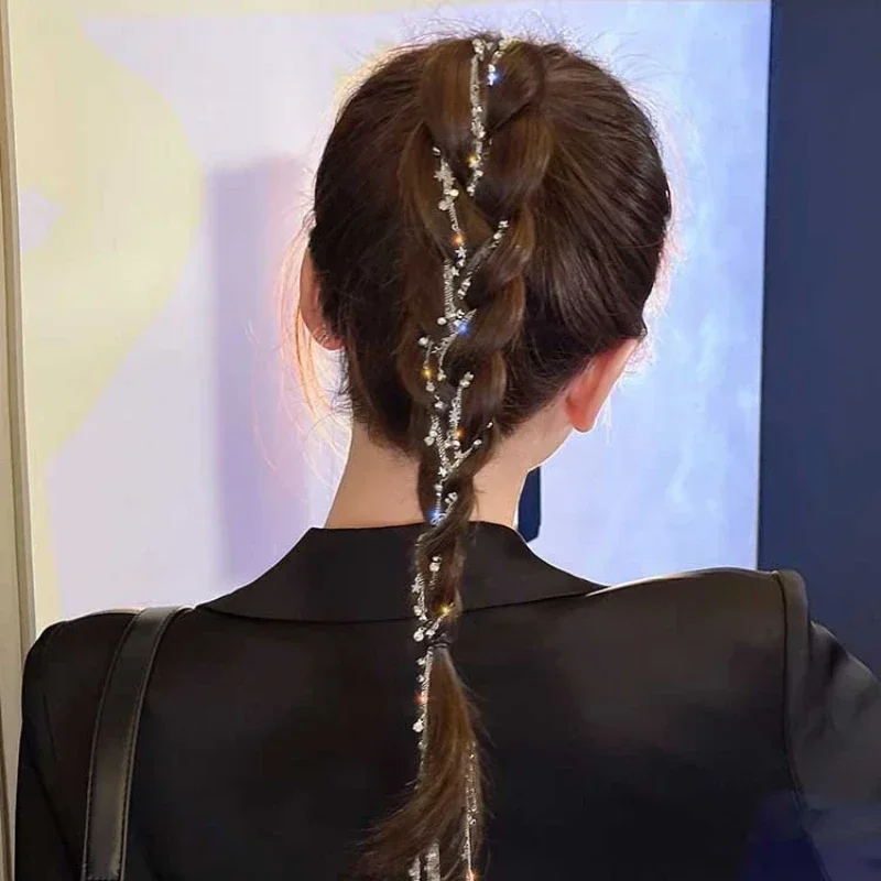 8 Pezzi Catene Per Capelli Con Nappe E Strass - Accessori Trecce Glitter E Cristalli Per Acconciature Eleganti E Di Moda