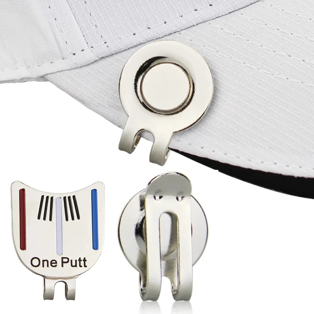 One Putt Golf Training Aids Cap Clip Golf Ball Marker Aiming Tool Golf Hat Clip Golf Putting Alignment