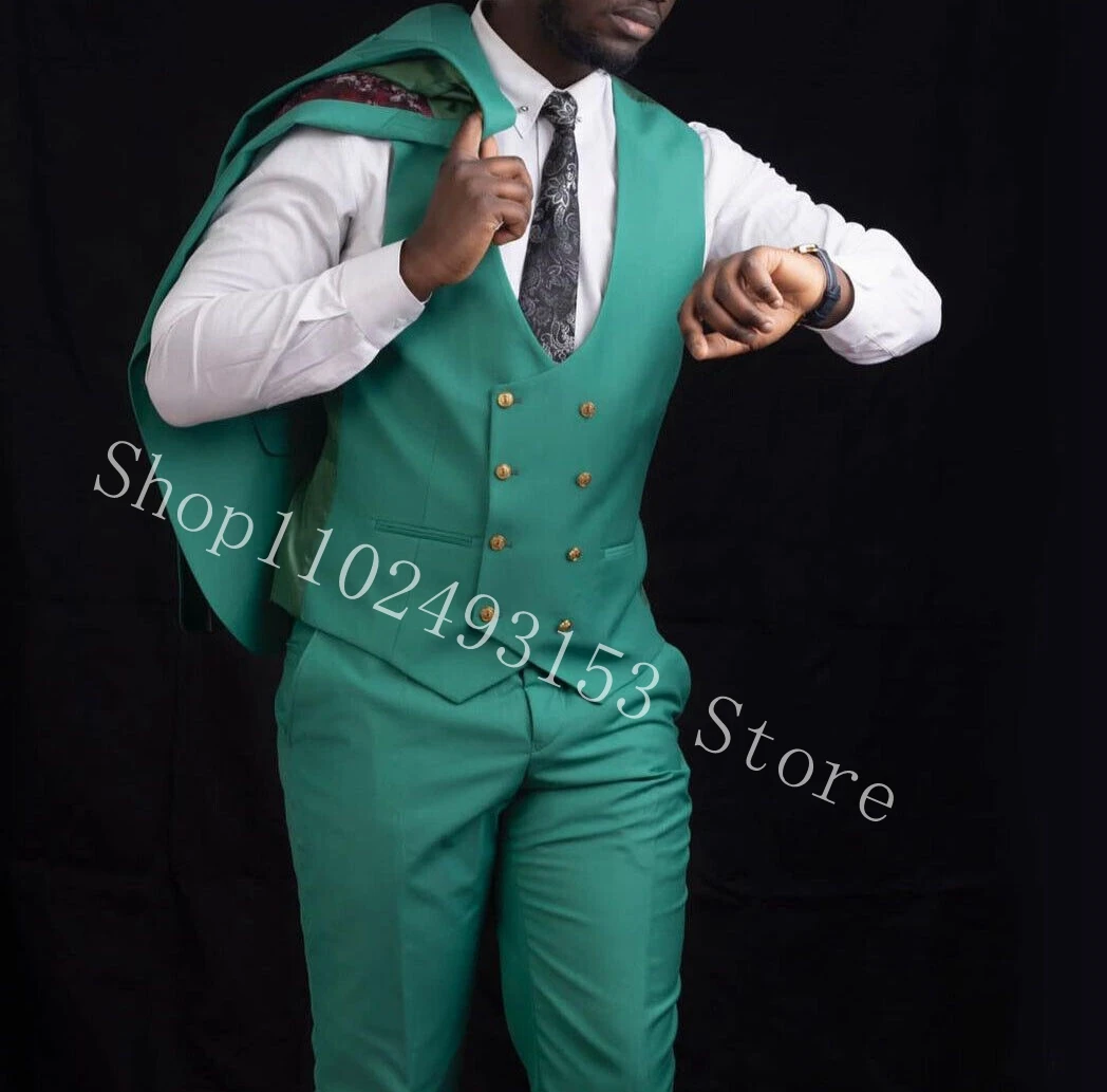 New Arrival Men Suits Slim Fit 3 Pieces Male Suits Bridegroom Groomsmen Wedding Tuxedos Blazer+Vest+Pants Costume Homme Mariage