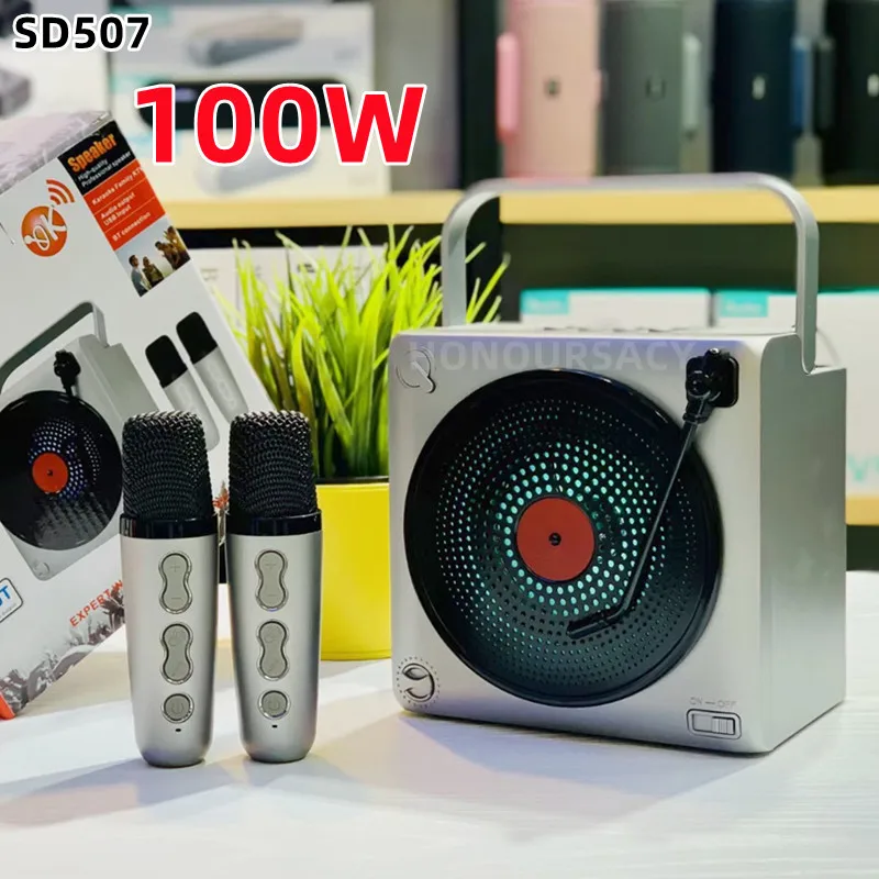 

SD507 Home Karaoke Portable Bluetooth Speaker Dual Wireless Microphone Live TV TF Card USB Subwoofer Music Center Caixa De Som
