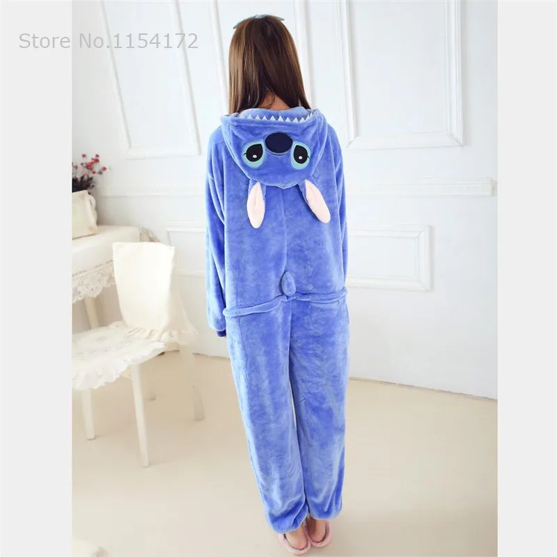 Kigurumi Blue Stitch Onesies Pajamas Cartoon Animal Cosplay Pyjamas Adult Onesies Costume Party Dress Halloween Pijamas
